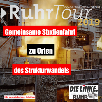 Banner mit Datum, Uhrzeit und Ort der Ruhrtour 2019