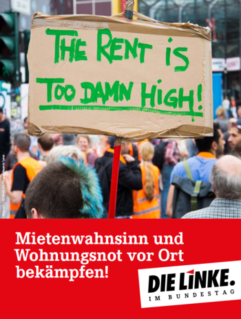Titelbild einer Broschüre mit dem Titel "Mietenwahnsinn und Wohnungsnot vor Ort bekämpfen!"