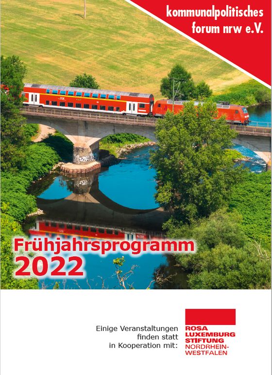 Titelseite einer Broschüre des kopofo nrw mit dem Namen "Frühjahrsprogramm 2022"